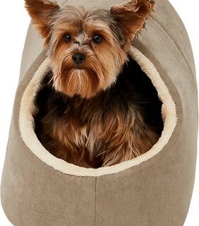 Frisco Cave Covered Cat & Dog Bed, Khaki Green