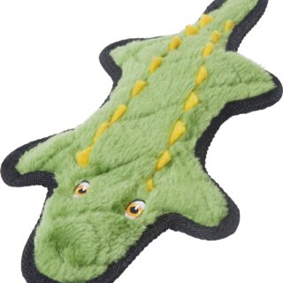 Frisco Flat Plush Squeaking Alligator Dog Toy Small