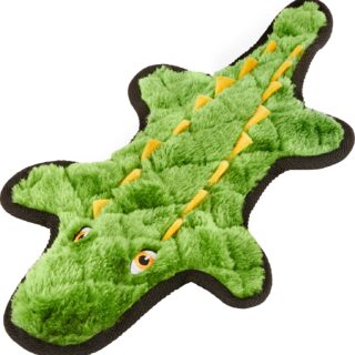 Frisco Flat Plush Squeaking Alligator Dog Toy Medium