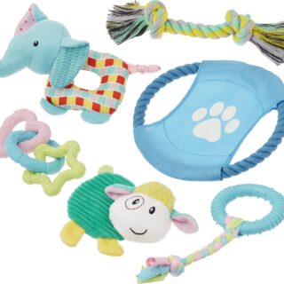 Frisco Little Friends Plush, Flyer & TPR Variety Pack of 6 Puppy Toy