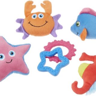 Frisco Aquatic Pals Plush & TPR Variety Pack of 6 Dog Toy