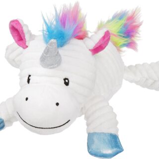 Frisco Corduroy Plush Squeaking Unicorn Dog Toy