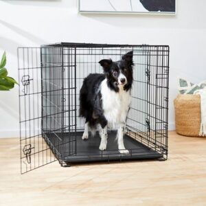 Frisco Fold & Carry Double Door Collapsible Wire Dog Crate, 42 inch, Large