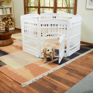 Frisco 8-Panel Plastic Exercise Dog Playpen, White