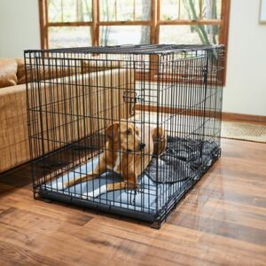 Frisco Heavy Duty All-in-1 Multi-Stage 3 Door Collapsible Wire Dog Crate, X-Large, 49-in