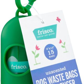 Frisco Unscented Dog Poop Bags + Dispenser, 15 count