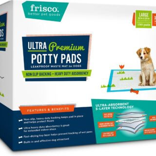 Frisco Non-Skid Ultra Premium Unscented 150 Count Dog Training & Potty Pads, 22 x 23-in