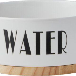 Frisco Ceramic Water Dog & Cat Bowl with Wood Base 1kg