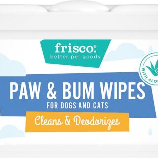 Frisco Deodorizing 100 Count Paw and Bum Wipes.