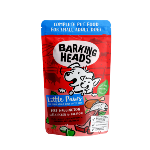 BARKING HEADS LITTLE PAWS - BEEF WAGGINGTON & CHICKEN GRAIN-FREE PACK OF 10 WET DOG FOOD 150G