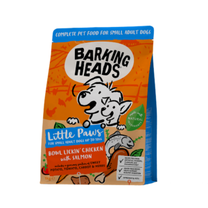 BARKING HEADS LITTLE PAWS - LITTLE PAWS-BOWL LICKIN' CHICKEN & SALMON SMALL ADULT DRY DOG FOOD 1KG