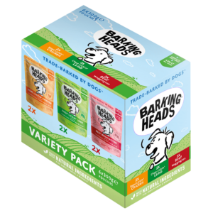 BARKING HEADS VARIETY PACK OF 18 GRAIN-FREE WET DOG FOOD 300G