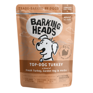 BARKING HEADS TOP-DOG TURKEY PACK OF 10 GRAIN-FREE WET DOG FOOD 300G