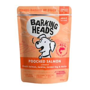 BARKING HEADS POOCHED SALMON PACK OF 20 GRAIN-FREE WET DOG FOOD 300G