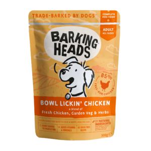 BARKING HEADS BOWL LICKIN' CHICKEN PACK OF 10 GRAIN-FREE WET DOG FOOD 300G