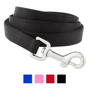 Frisco Solid Nylon Dog Leash, Black, Medium, 4ft