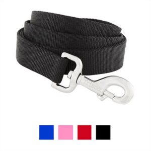 Frisco Solid Nylon Dog Leash, Black, Large: 4-ft