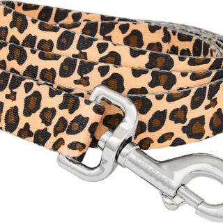 Frisco Leopard Print Polyester Dog Leash, Large: 6-ft long, 1-in wide