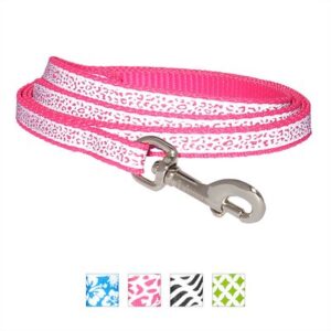 Frisco Patterned Nylon Reflective Dog Leash, Animal Print, X-Small: 6-ft long, 3/8-in wide