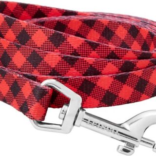 Frisco Buffalo Check Dog Leash, SM - Length: 6-ft, Width: 5/8-in