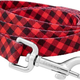 Frisco Buffalo Check Dog Leash, MD - Length: 6-ft, Width: 3/4-in