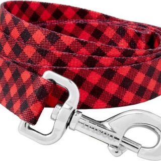 Frisco Buffalo Check Dog Leash, LG - Length: 6-ft, Width: 1-in