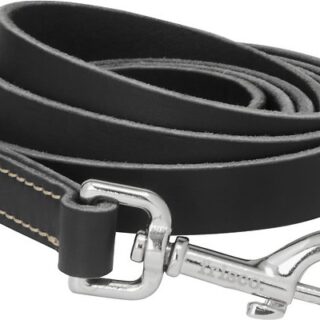 Frisco Top Grain Leather Leash, Width: 5/8th'', Length 6ft, Black