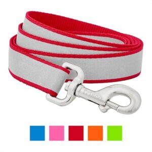 Frisco Solid Polyester Reflective Dog Leash, Red, Large: 6-ft long, 1-in wide