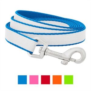 Frisco Solid Polyester Reflective Dog Leash, Blue, Large: 6-ft long, 1-in wide