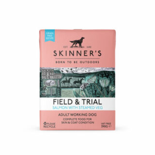 SKINNER'S FIELD & TRIAL SALMON WITH STEAMED VEG WET DOG FOOD 390G