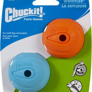 Chuckit! The Whistler Ball Dog Toy, Color Varies, Small, 2 pack