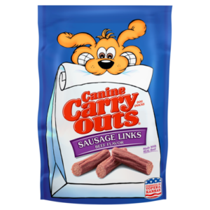 CANINE CARRY OUTS Sausage Links Beef Flavor Dog Treats 709g