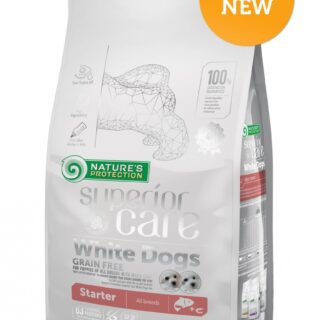 WHITE DOGS GRAIN FREE SALMON STARTER ALL BREEDS COMPLETE GRAIN FREE PET FOOD FOR PUPPIES OF ALL BREEDS WITH WHITE COAT (Up to 4 months old) Suitable for pregnant and lactating female dogs