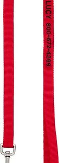 Frisco Solid Nylon Personalized Dog Leash, Medium: 4-ft long, 3/4-in wide, Red