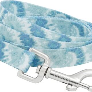 Frisco Blue Tie-Dye Dog Leash, SM - Length: 6-ft, Width: 5/8-in