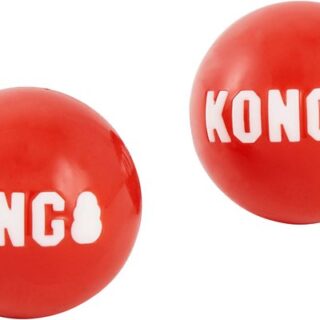 KONG Signature Balls Dog Toy, 2-pack, Red, Small