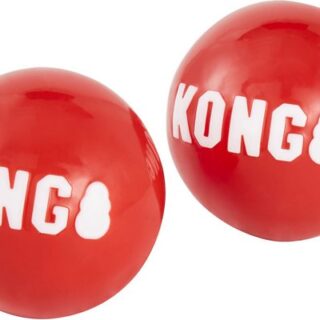 KONG Signature Balls Dog Toy, 2-pack, Red, Medium