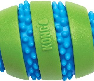 KONG Squeezz Goomz Football Squeaky Plush Dog Toy, Medium