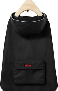 KONG Packable Dog Raincoat, Black, Medium