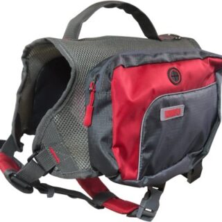 KONG Scout Travel Day Dog Pack, Red/Gray, Small