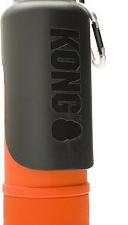 KONG H2O K9 UNIT Insulated Stainless Steel Dog Water Bottle & Travel Bowl, Orange, 25-oz