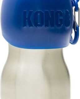 KONG H2O Stainless Steel Dog Water Bottle, Blue, 212g