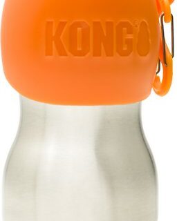 KONG H2O Stainless Steel Dog Water Bottle, Orange, 212g