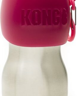 KONG H2O Stainless Steel Dog Water Bottle, Pink, 212g