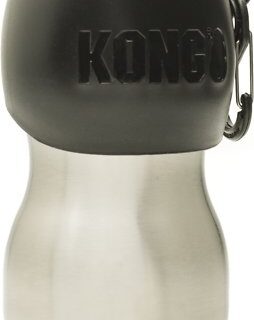 KONG H2O Stainless Steel Dog Water Bottle, Black, 212g