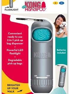 KONG HandiPOD Flashlight & Dog Poop Bag Dispenser, Mini