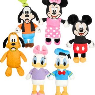 Disney Mickey & Friends Plush Squeaky Dog Toy, 6 count