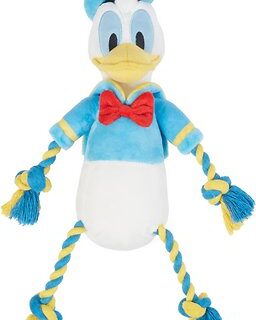 Disney Donald Duck Plush with Rope Squeaky Dog Toy