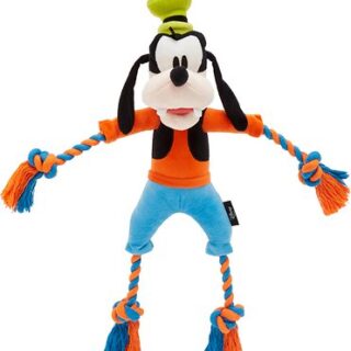 Disney Goofy Plush with Rope Squeaky Dog Toy