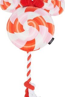 Disney Minnie Mouse Lollipop Plush with Rope Squeaky Dog Toy